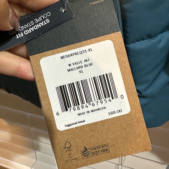 New THE NORTH FACE Valle Down Puffer Jacket Mallard Blue Teal $169 XL X-Large - Picture 9 of 9
